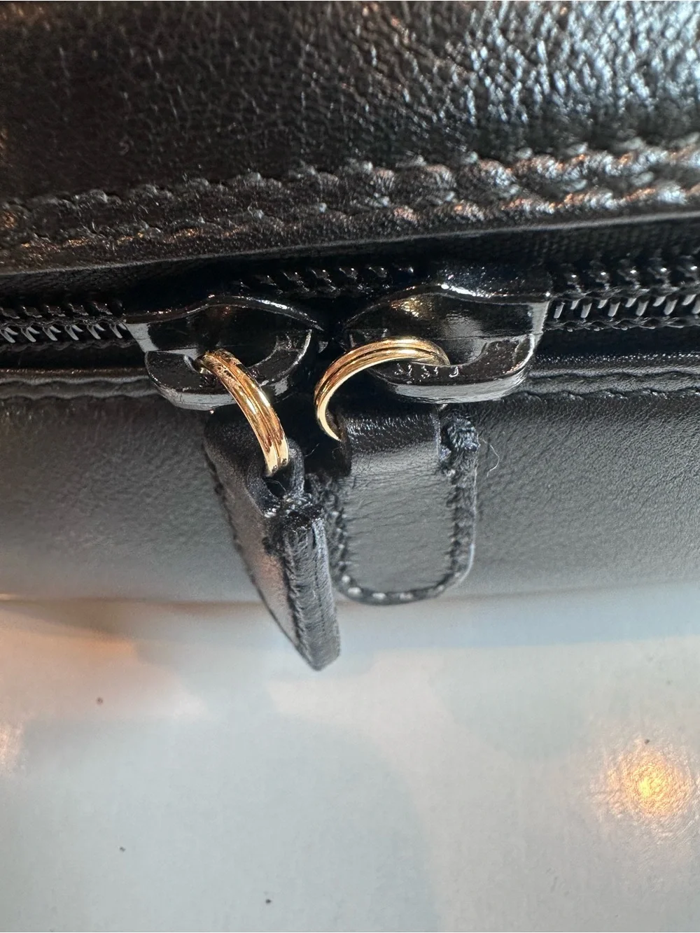 Gucci Horsebit Vanity Bag Makeup Cosmetics Leather Black